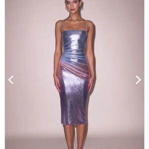 Fleur Du Mal Iridescent Bodycon Midi Dress